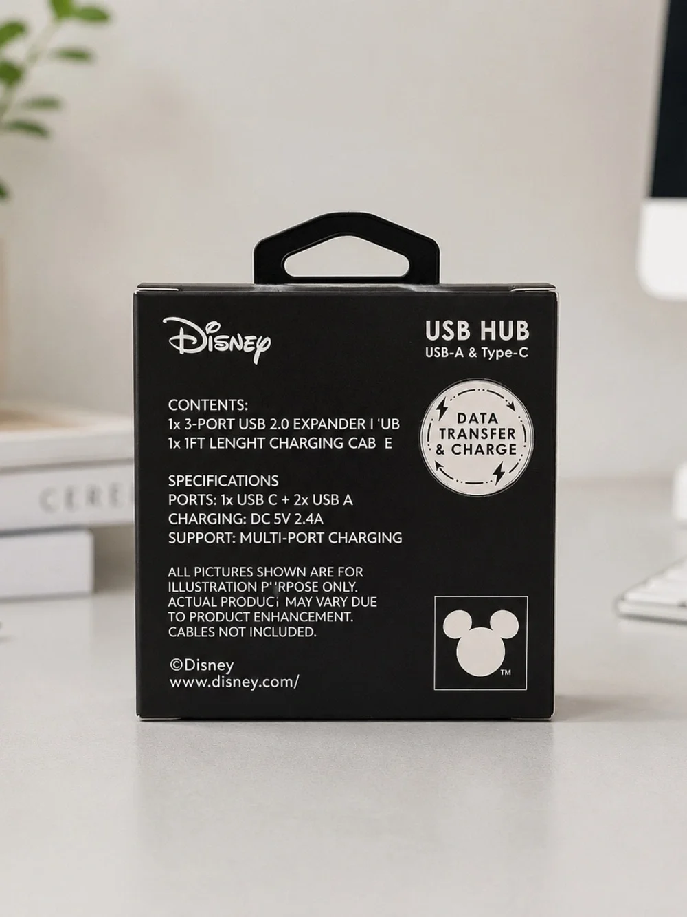 Disney Stitch USB Hub USB-A & Type-C Data Transfer Charger